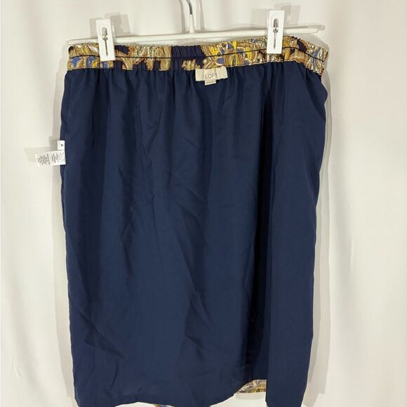 LOFT Blue Floral Print Skirt - Picture 8 of 8